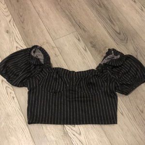 Striped black crop top
